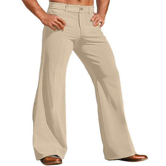 Pantalon d'extérieur en velours côtelé pour homme, coupe large - Droxev