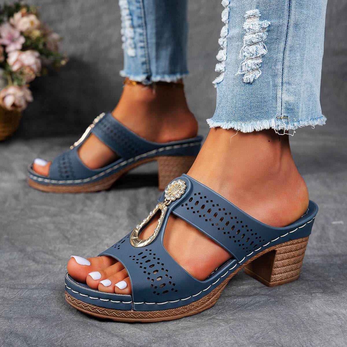 Chaussures à strass pour mère d'âge moyen - Droxev