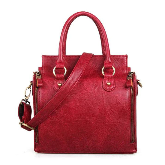 Sac à Bandoulière en Cuir avec Rangement Multi-Couches - Droxev