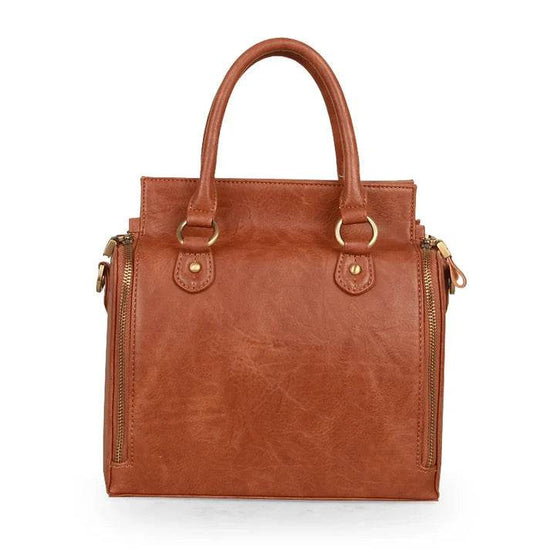 Sac à Bandoulière en Cuir avec Rangement Multi-Couches - Droxev
