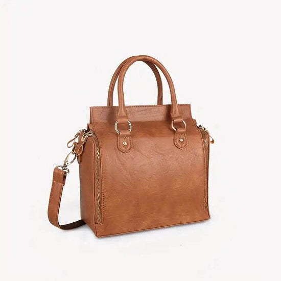Sac à Bandoulière en Cuir avec Rangement Multi-Couches - Droxev