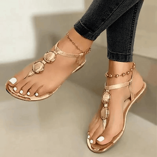 Sandales Élégantes à Bijoux Ronds - Droxev
