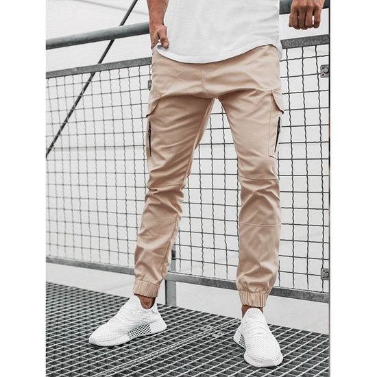 Pantalon long décontracté pour homme avec poches latérales zippées - Droxev