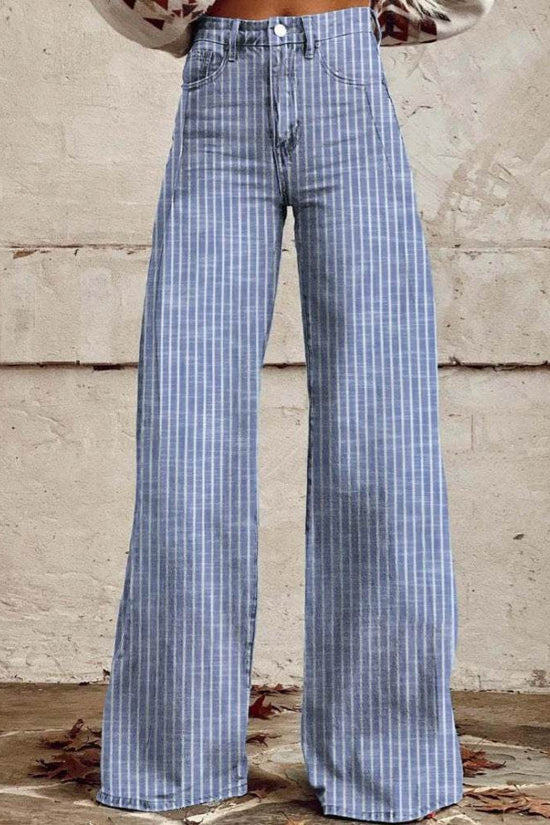 Pantalon décontracté imitation jean fin - Droxev