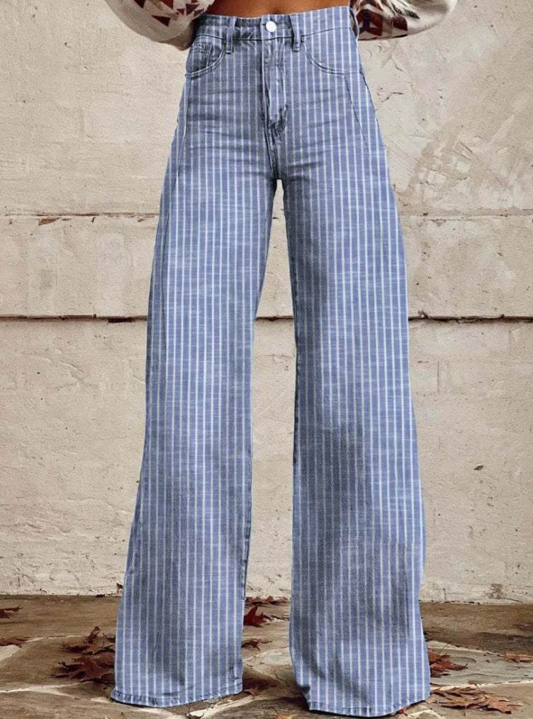 Pantalon décontracté imitation jean fin - Droxev