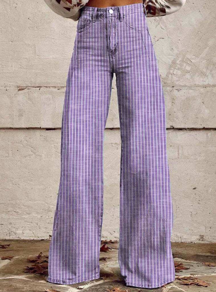 Pantalon décontracté imitation jean fin - Droxev