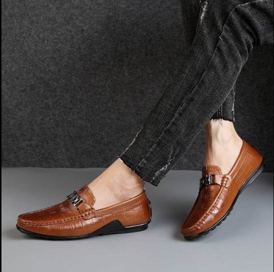 Chaussures basses en cuir pour hommes, chaussures décontractées et professionnelles en cuir - Droxev