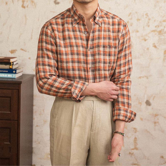 Chemise Décontractée en Lin à Manches Longues pour Jeunes - Droxev