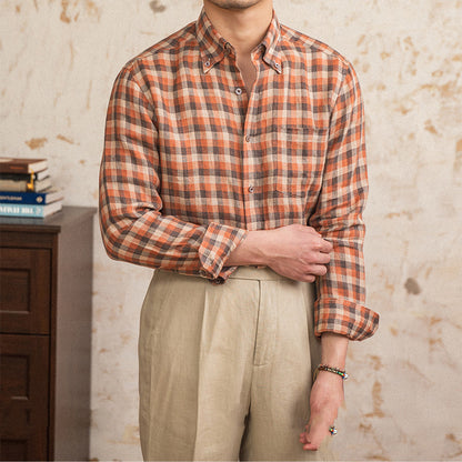Chemise Décontractée en Lin à Manches Longues pour Jeunes