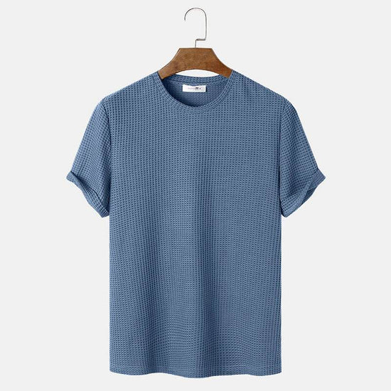 T-shirts basiques d'été à col rond et couleur unie pour hommes - Droxev