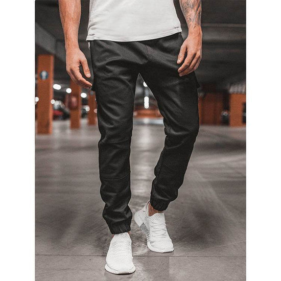 Pantalon long décontracté pour homme avec poches latérales zippées - Droxev