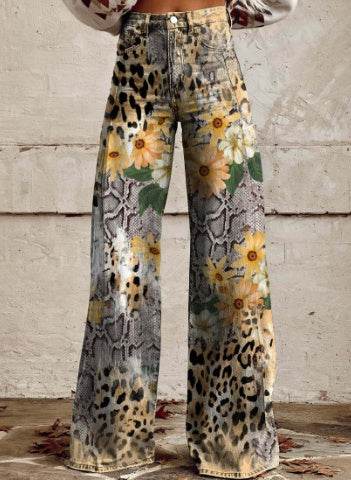 Pantalon large en faux denim fin - Droxev
