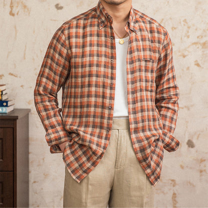 Chemise Décontractée en Lin à Manches Longues pour Jeunes