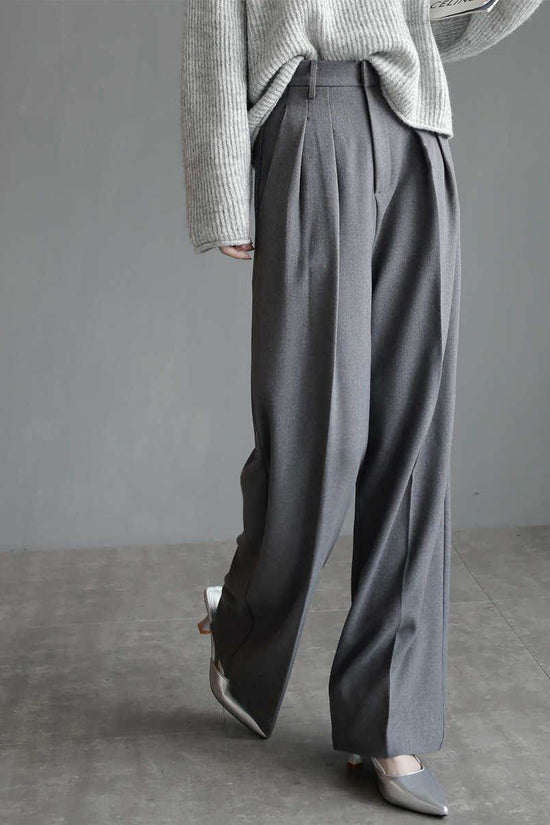 Pantalon de costume pour femme, pantalon slim à jambes larges - Droxev