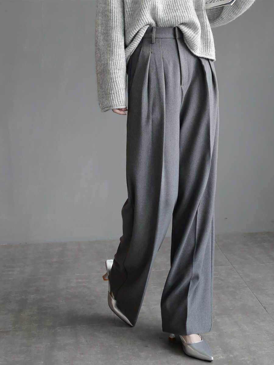 Pantalon de costume pour femme, pantalon slim à jambes larges - Droxev