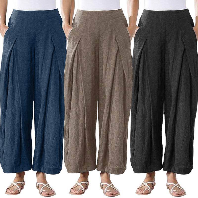 Pantalon décontracté à jambes larges et à jambes droites - Droxev
