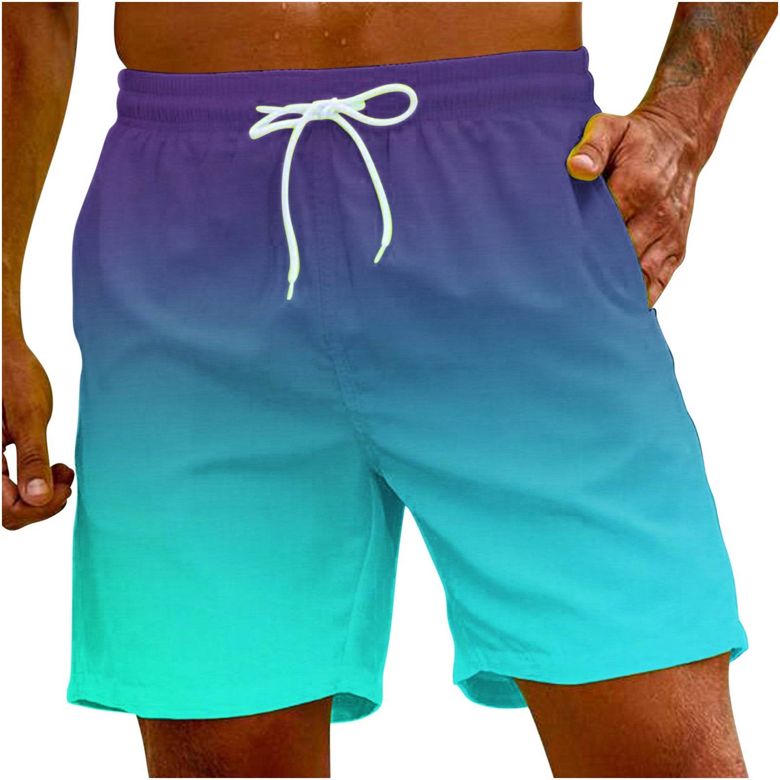 Pantalon de plage ample et décontracté pour homme, couleur unie - Droxev