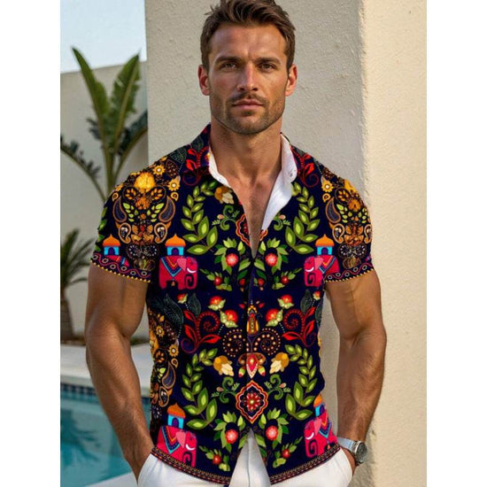 Chemise homme impression 3D couture dessin animé - Droxev