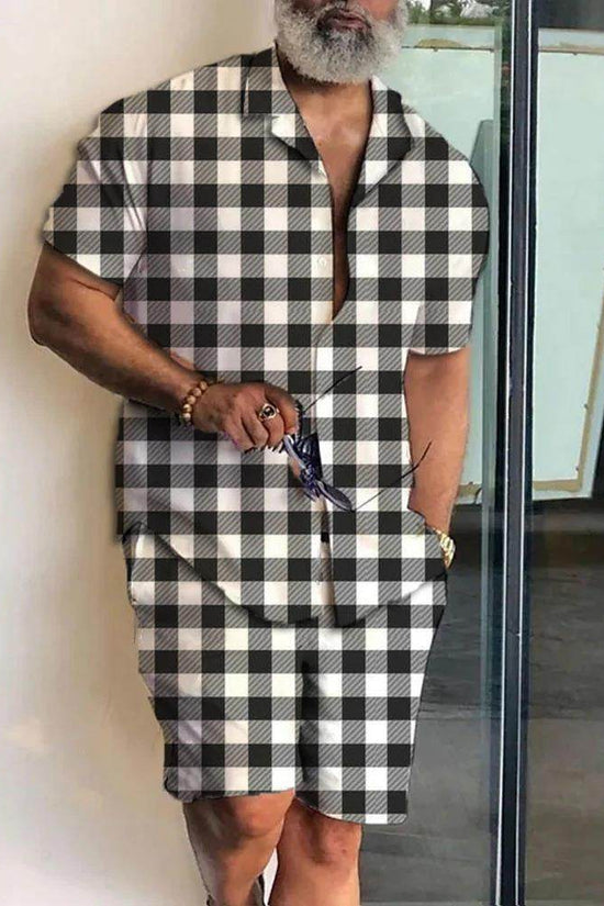 Ensemble Polo Homme Imprimé 3D – T-shirt Manches Courtes + Short - Droxev