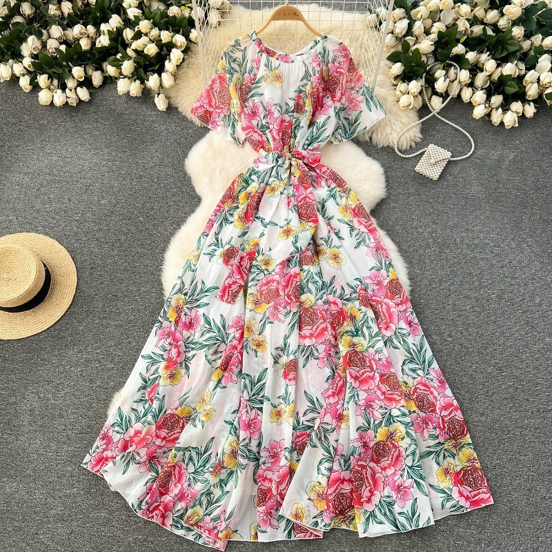 Robe moulante à lacets imprimée