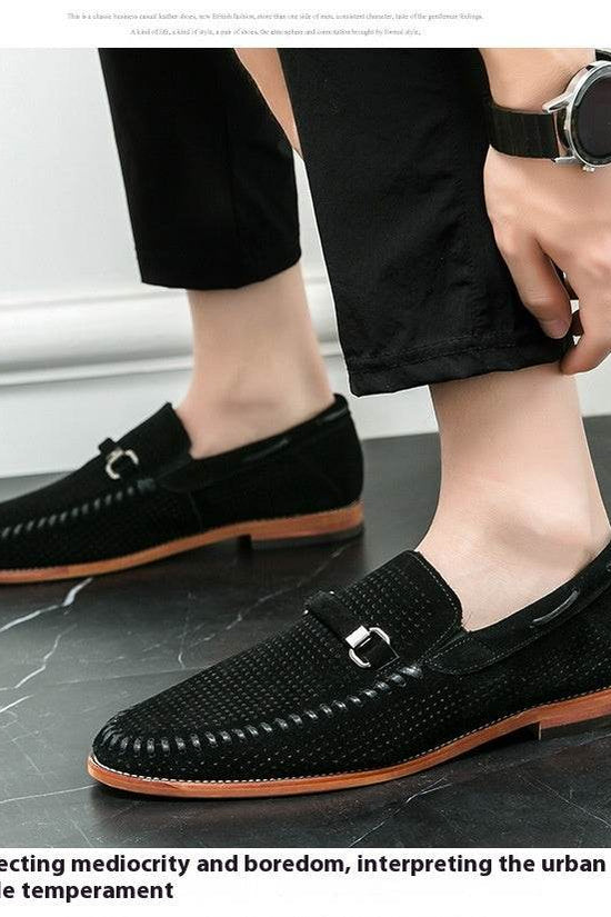 Chaussures à enfiler en cuir respirantes et résistantes au poinçonnage, style britannique - Droxev