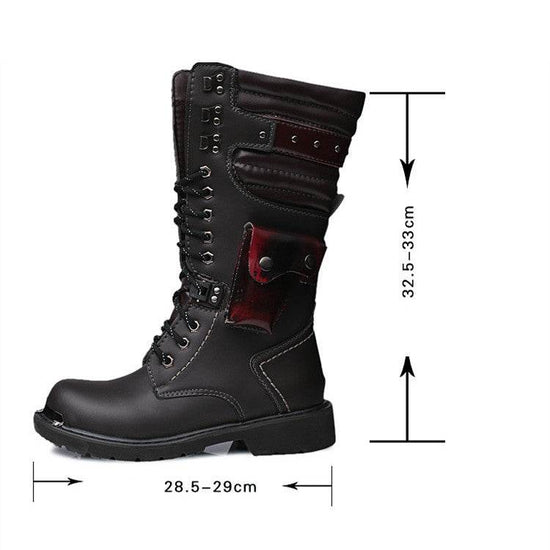 Bottes militaires montantes pour homme, en cuir et outillage - Droxev