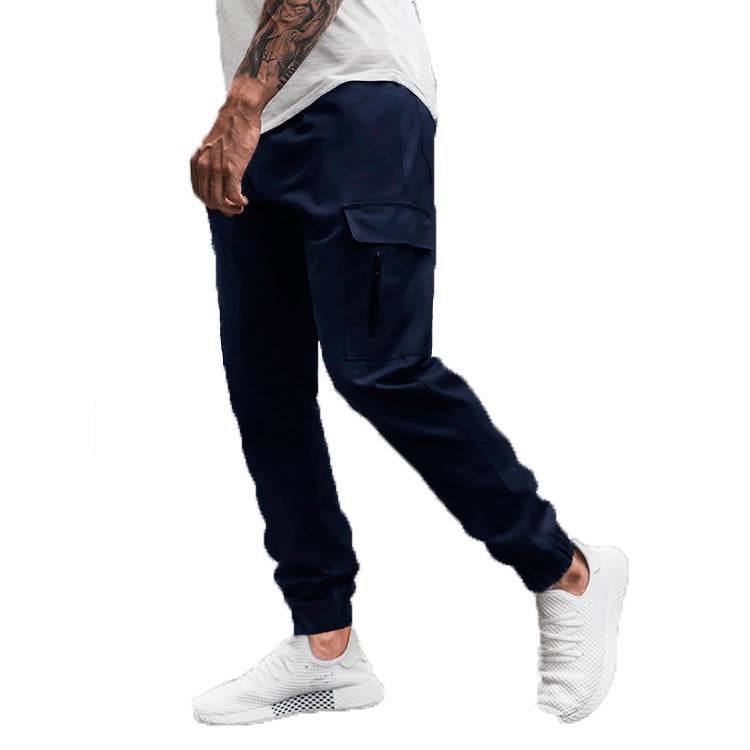Pantalon long décontracté pour homme avec poches latérales zippées - Droxev