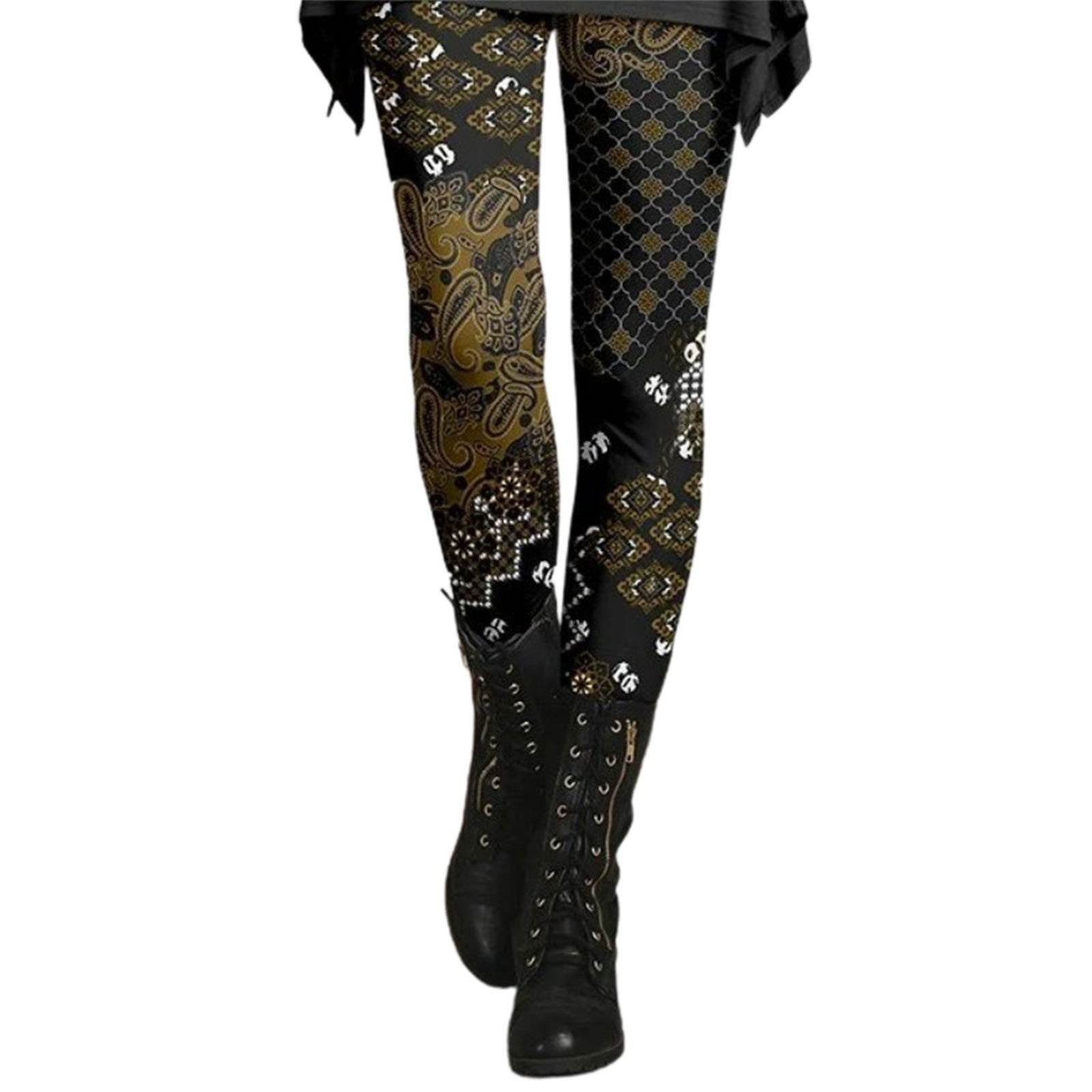 Leggings amincissants imprimés style rétro ethnique pour femmes - Droxev