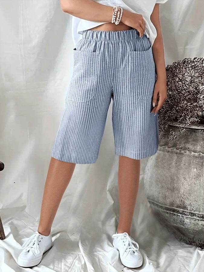 Pantalon de plage décontracté à cordon de serrage et poches en seersucker pour homme Cross-Border - Droxev