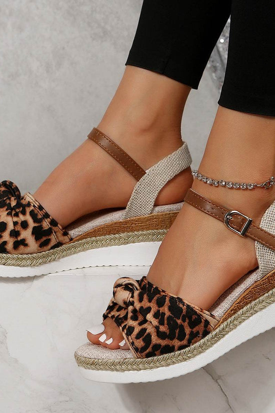 Chaussures compensées décontractées en lin à boucle pour femmes, tendance été - Droxev