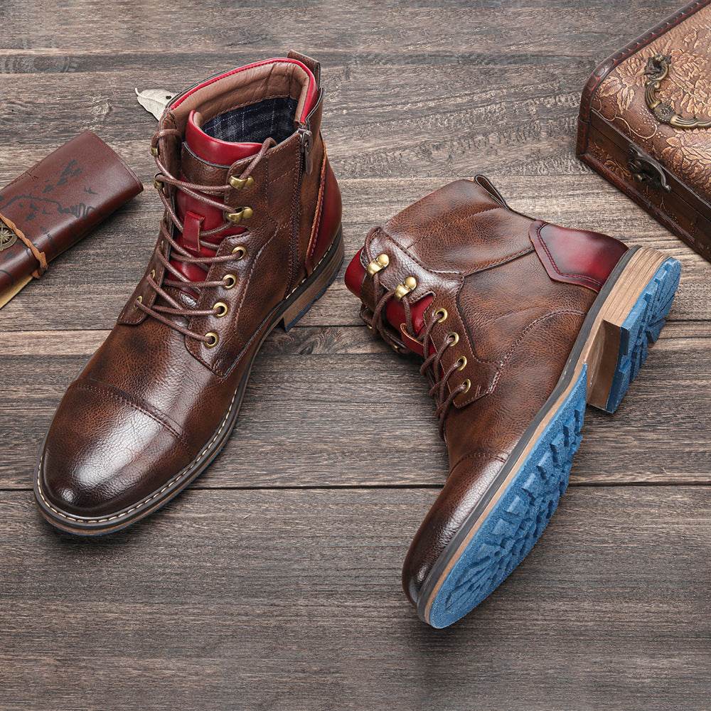 Bottes en cuir pour hommes de grande taille Bottes simples