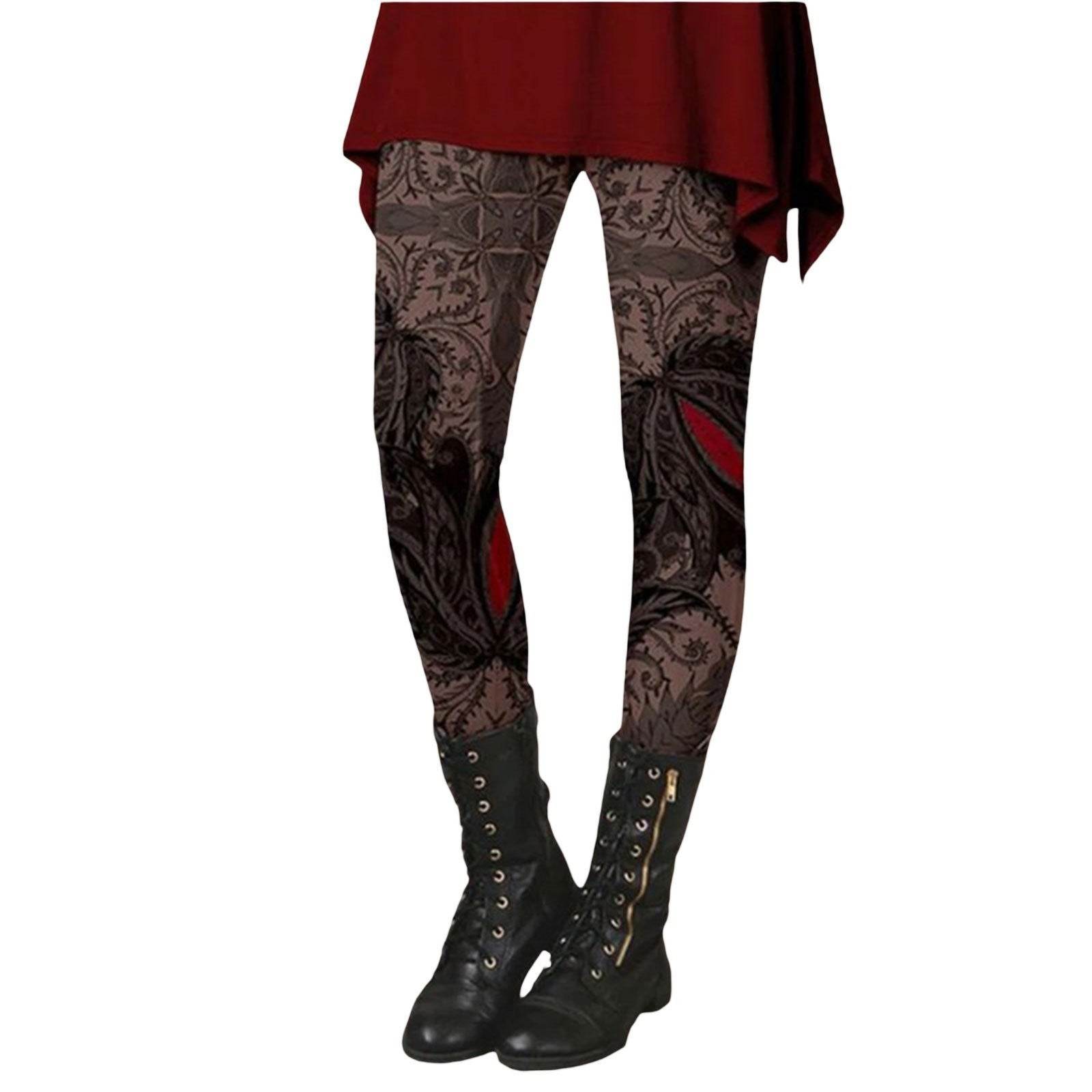Leggings amincissants imprimés style rétro ethnique pour femmes - Droxev