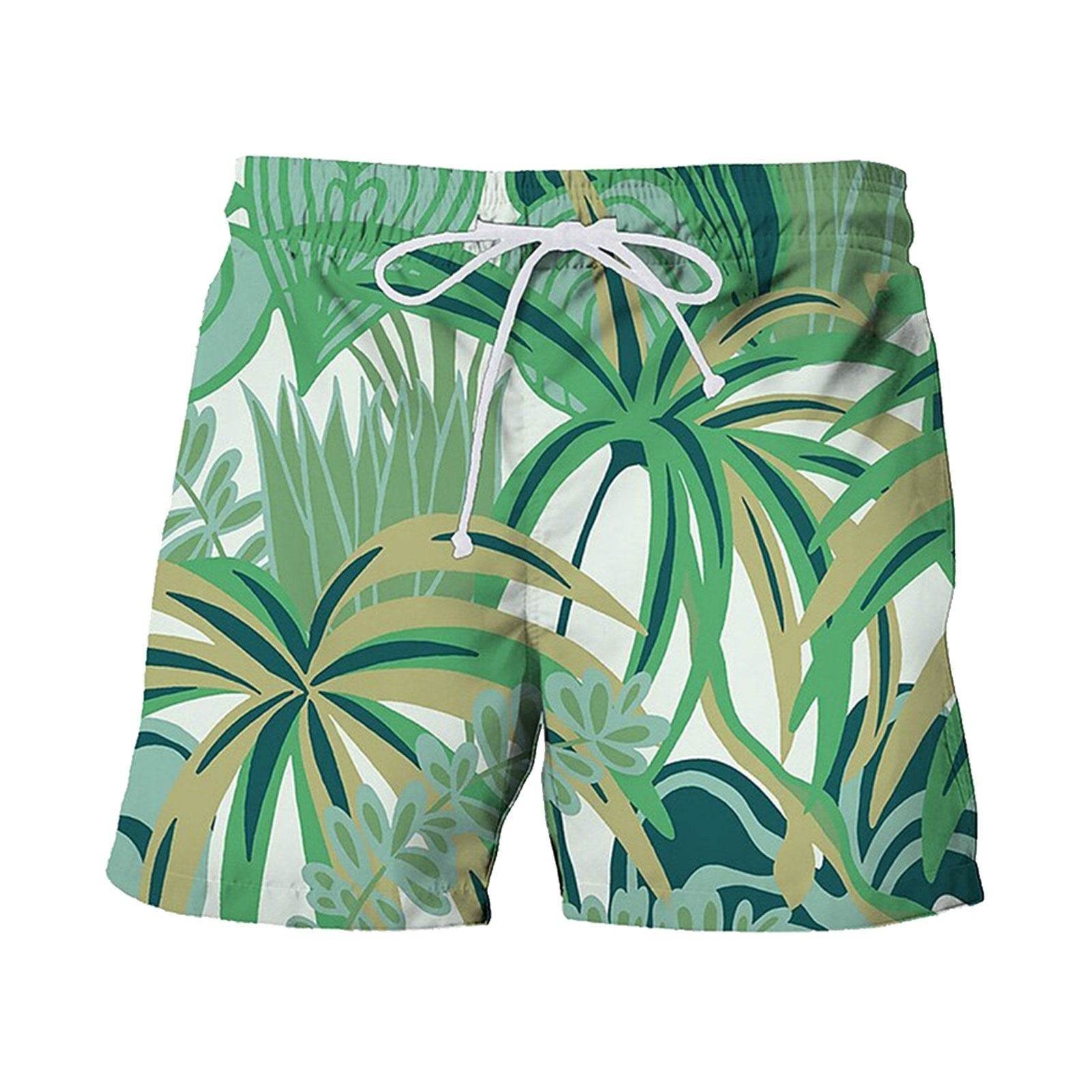 Pantalon de plage décontracté pour homme, imprimé numérique 3D, motif feuille de bananier japonais, été - Droxev