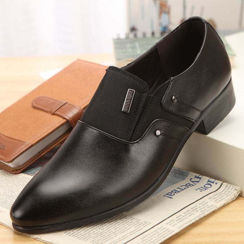 Chaussures en cuir décontractées à bout pointu pour hommes - Droxev
