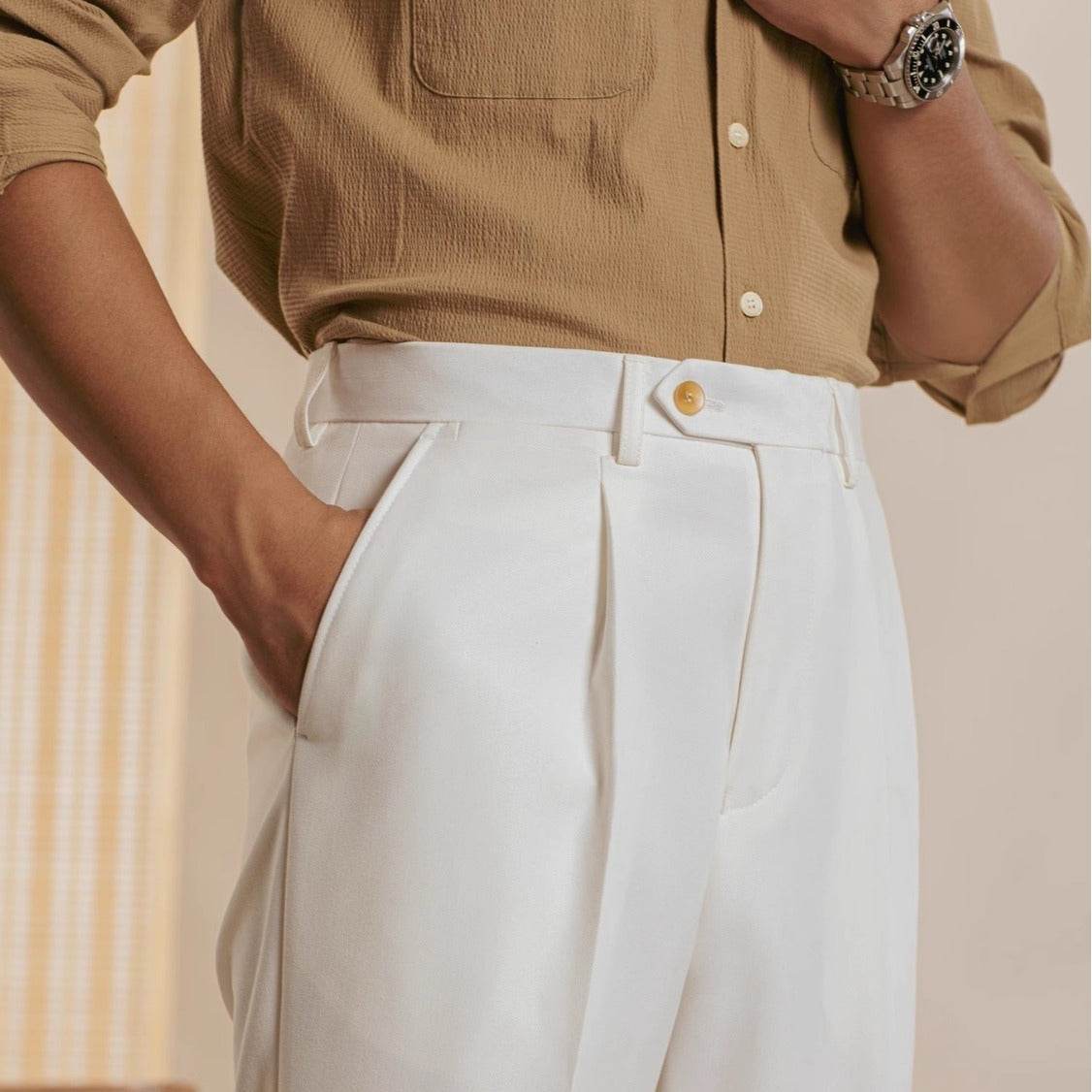 Pantalon de costume décontracté italien pour homme, printemps et automne - Droxev