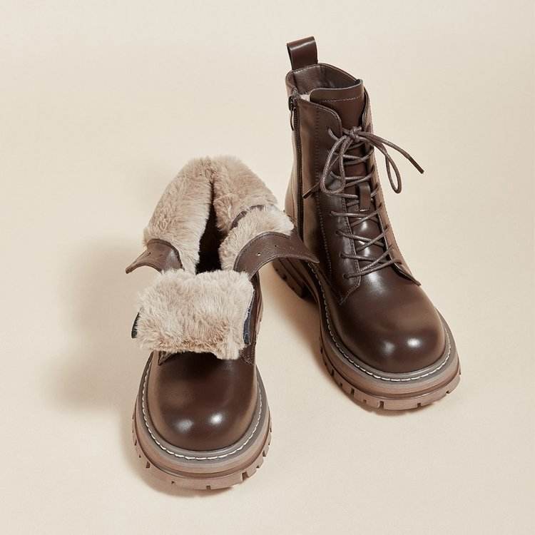 Bottines à plateforme style rétro britannique pour homme - Droxev