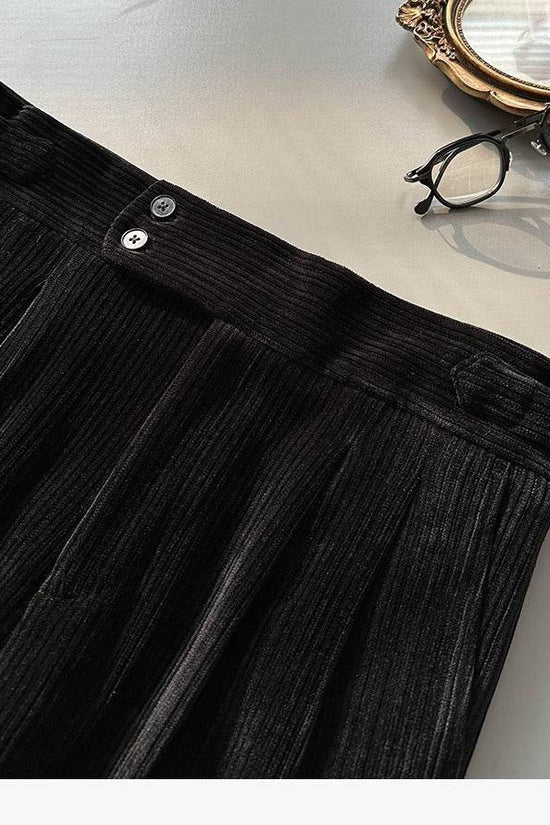 Pantalon de costume en velours côtelé pour homme, coupe droite, pour l'automne - Droxev