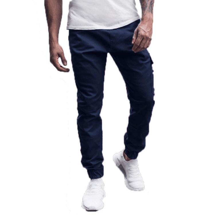 Pantalon long décontracté pour homme avec poches latérales zippées - Droxev