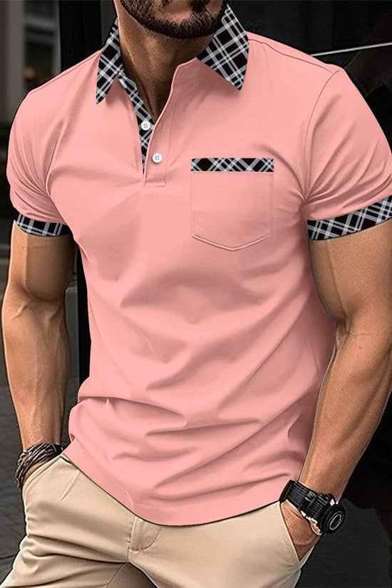 Polos de sport à manches courtes à carreaux assortis aux couleurs européennes et américaines - Droxev