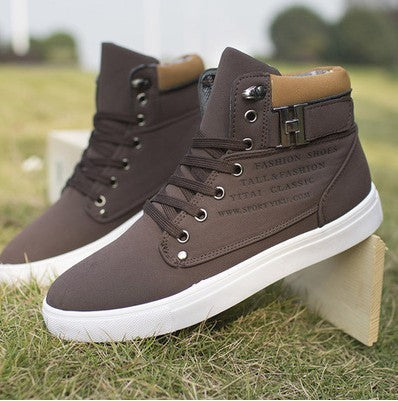 Bottes Martin pour hommes, chaussures plates à lacets