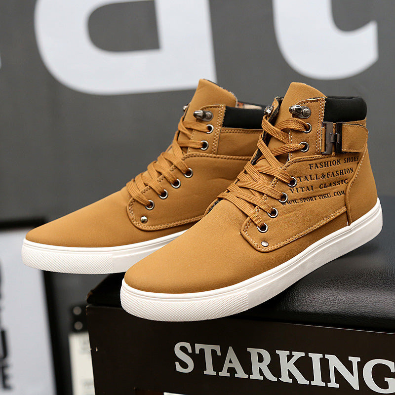 Bottes Martin pour hommes, chaussures plates à lacets