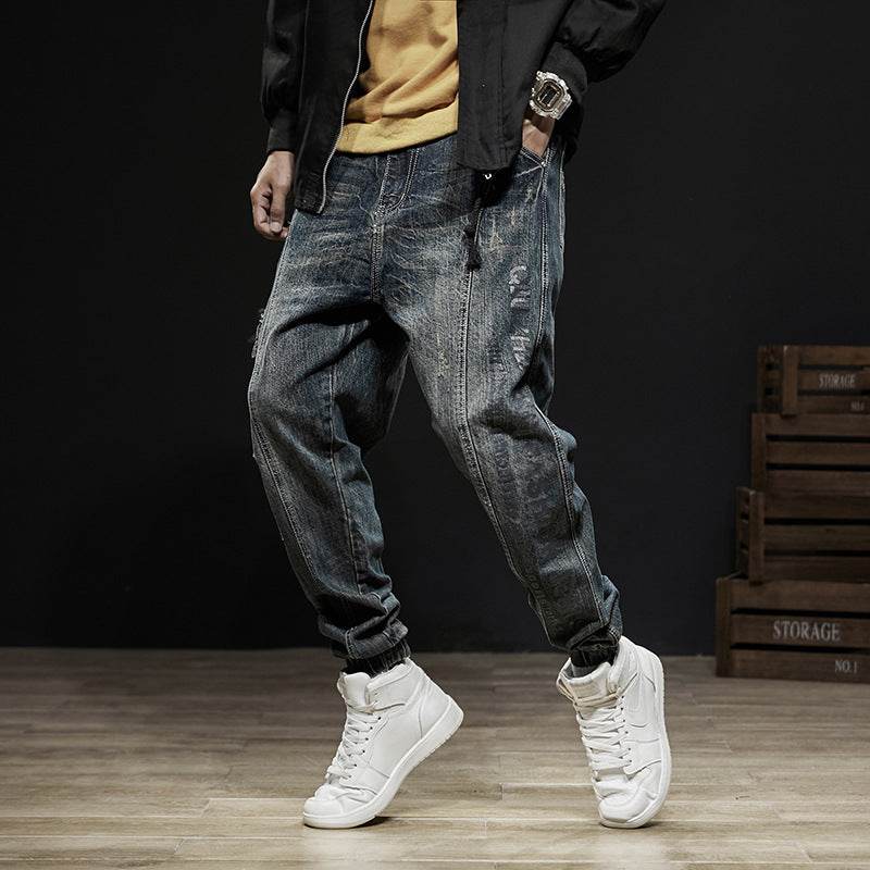 Salopette en jean ample de marque tendance, coupe droite - Droxev