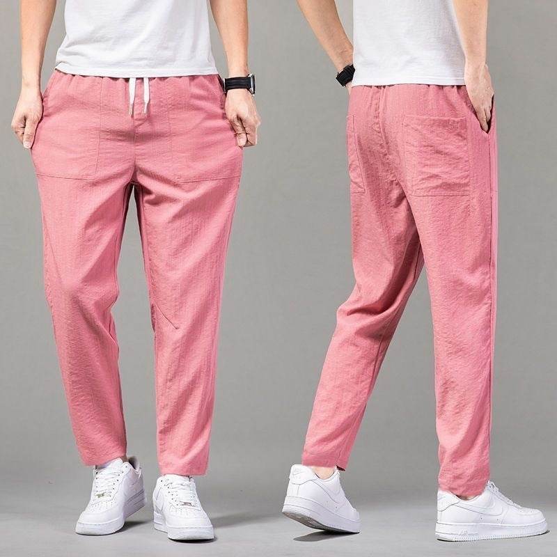 Pantalon fin de couleur unie pour homme, version épurée - Droxev