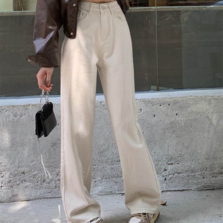 Pantalon en jean blanc coupe droite - Droxev