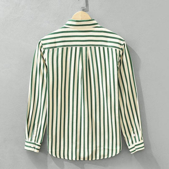 Chemise ample à manches longues et rayures verticales - Droxev