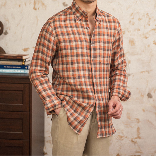 Chemise Décontractée en Lin à Manches Longues pour Jeunes