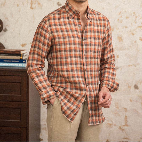 Chemise Décontractée en Lin à Manches Longues pour Jeunes - Droxev