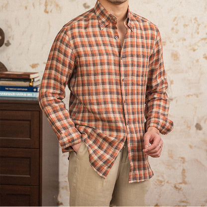 Chemise Décontractée en Lin à Manches Longues pour Jeunes