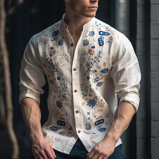 Chemise Longue à Rayures pour Homme – Style Décontracté en Lin de Bambou - Droxev