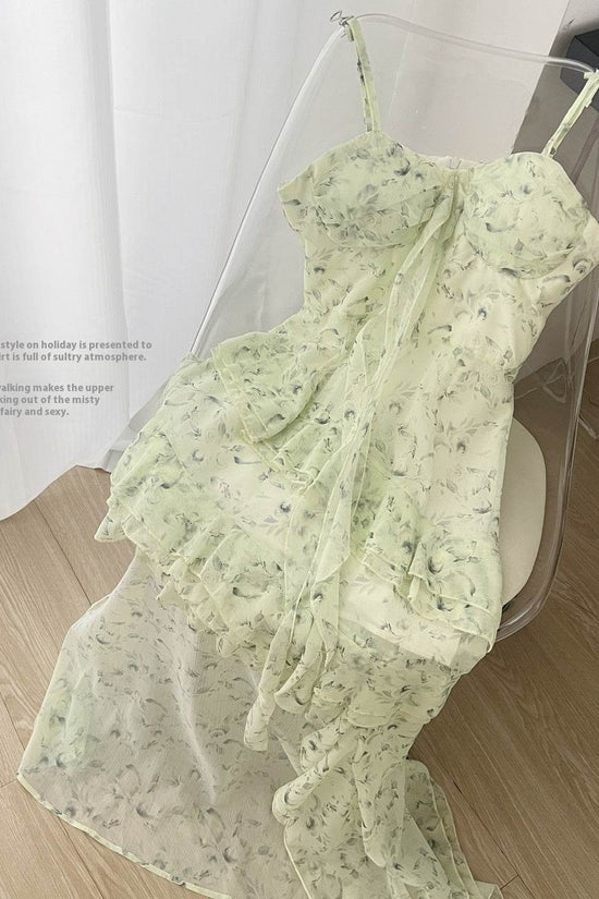 Robe d'été à bretelles et fleurs pour femme - Droxev